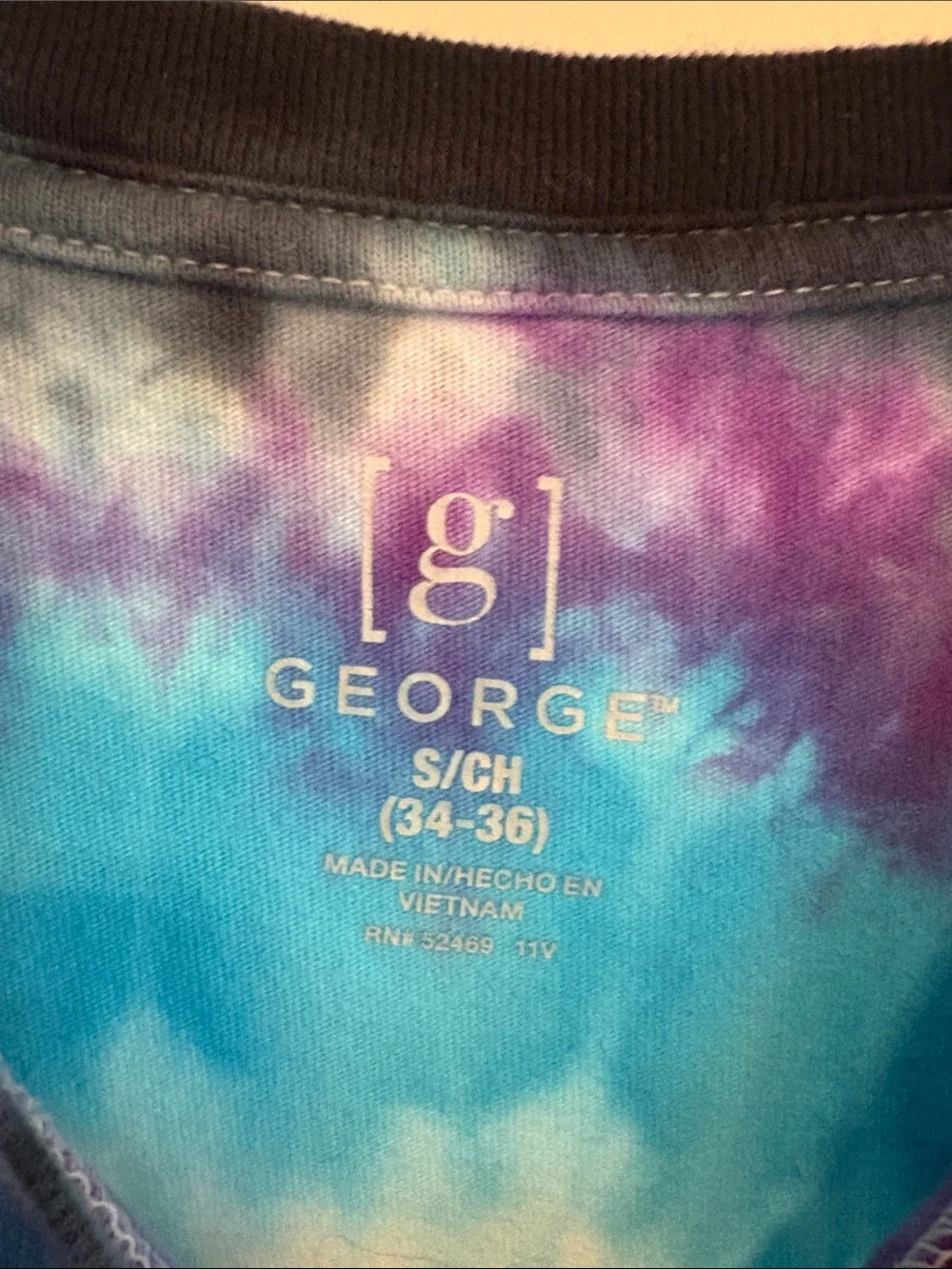 George Tie-Dye Long Sleeve Tee in Blue, Purple, Black
